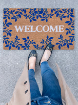 Shiraleah "Welcome" Leaves Doormat, Natural