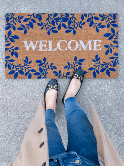 Shiraleah "Welcome" Leaves Doormat, Natural