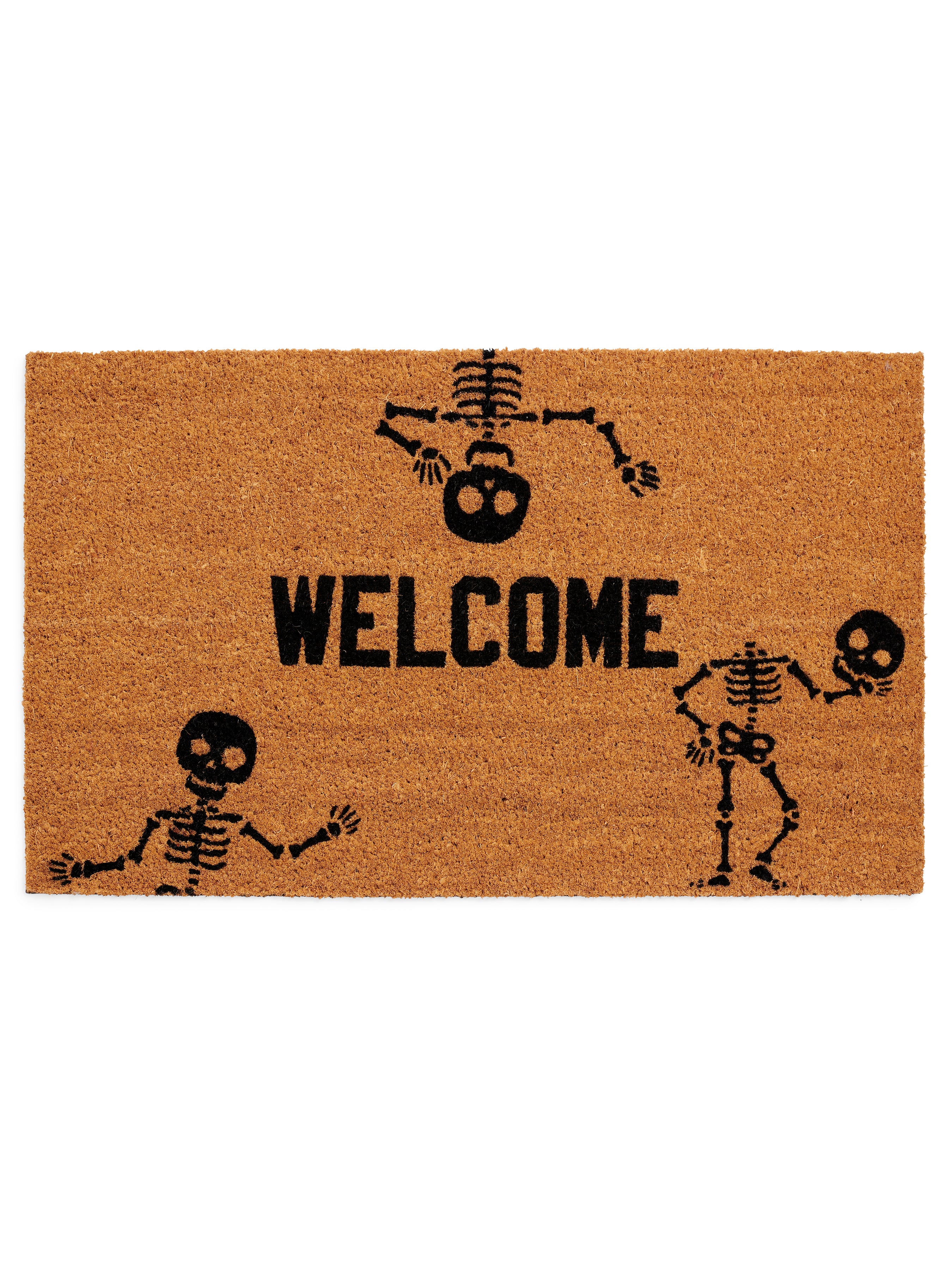 Shiraleah "Welcome" Skeletons Doormat, Natural