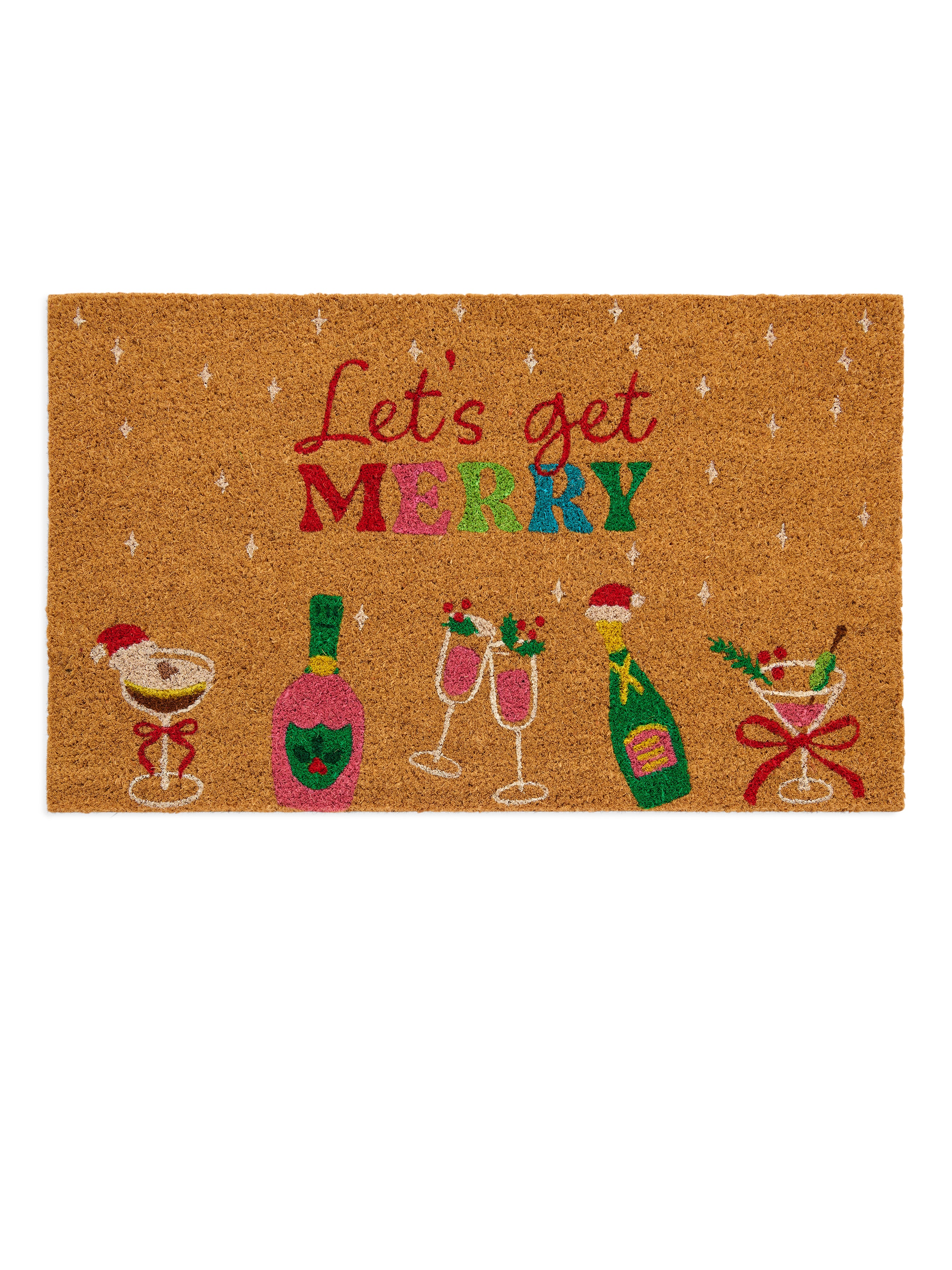Shiraleah "Let's Get Merry" Doormat, Natural