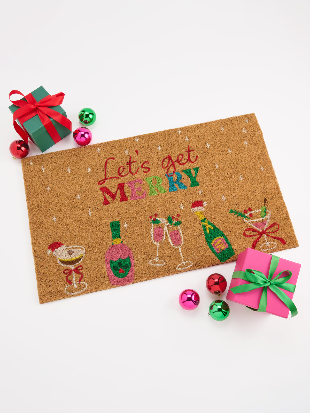 Shiraleah "Let's Get Merry" Doormat, Natural
