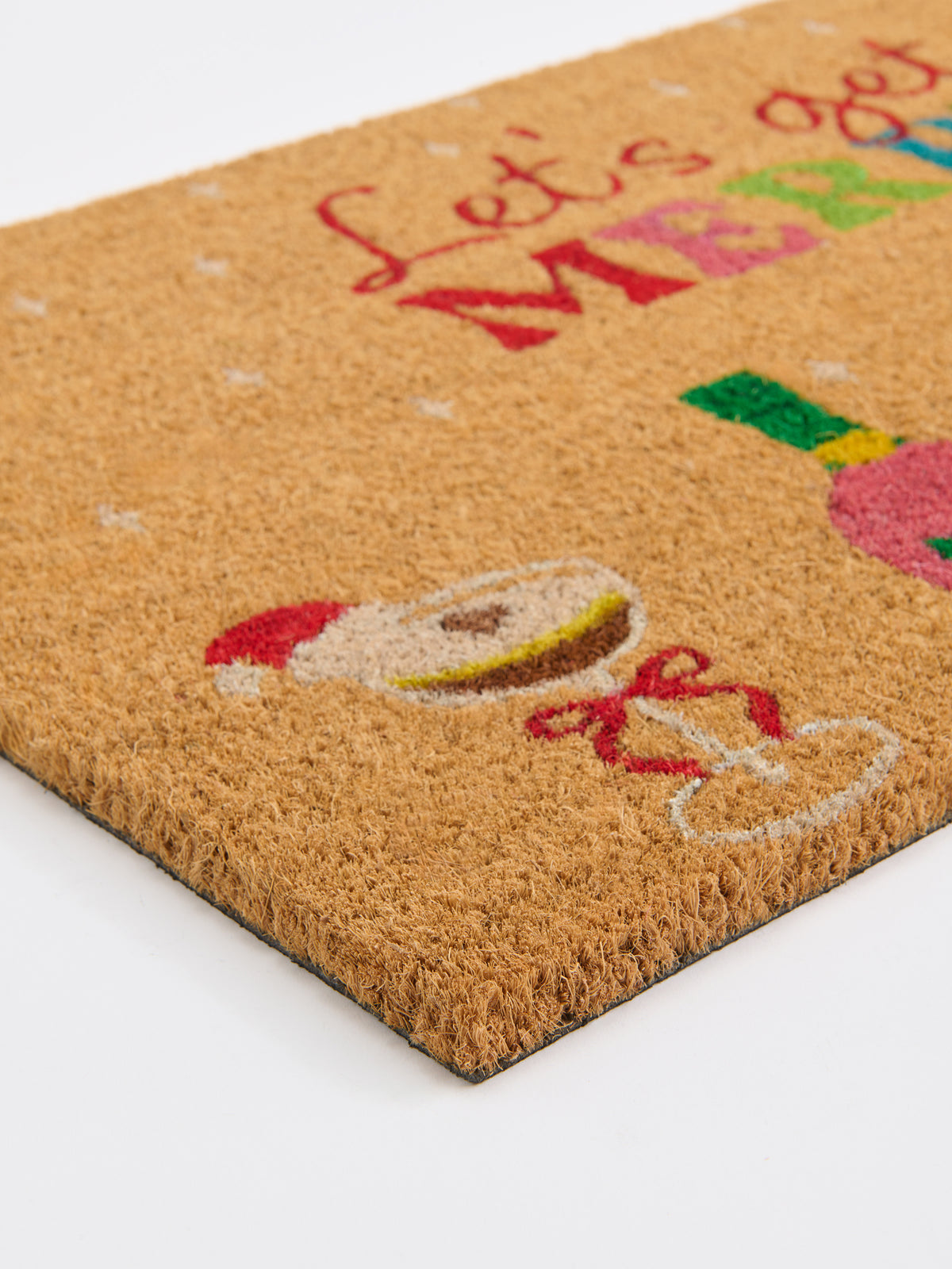Shiraleah "Let's Get Merry" Doormat, Natural