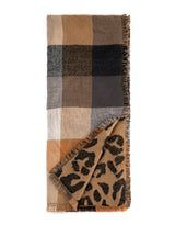 Shiraleah Langley Leopard and Plaid Reversible Throw, Multi - FINAL SALE ONLY