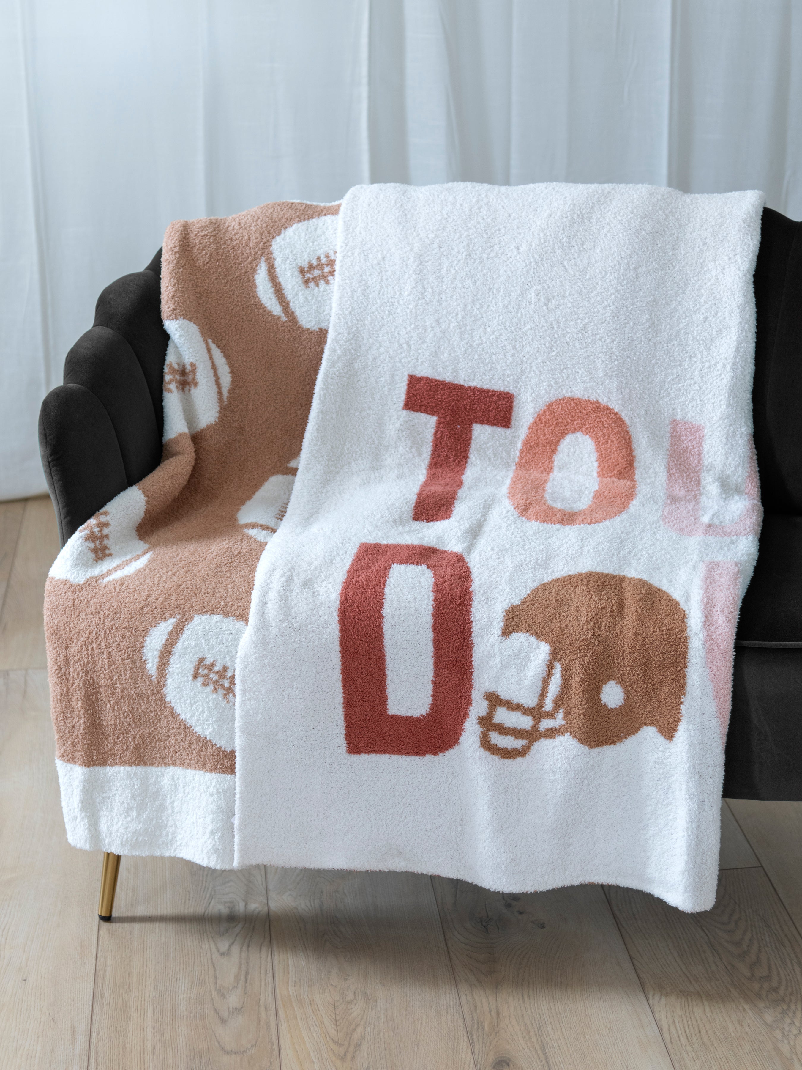 Shiraleah Game Day Reversible Throw, Tan - FINAL SALE ONLY