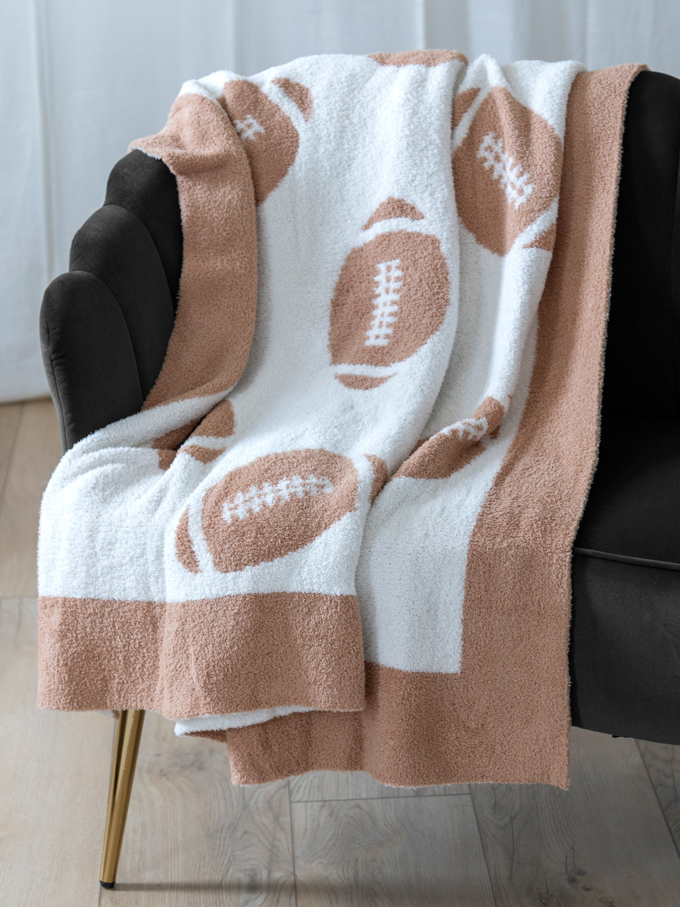 Shiraleah Game Day Reversible Throw, Tan - FINAL SALE ONLY