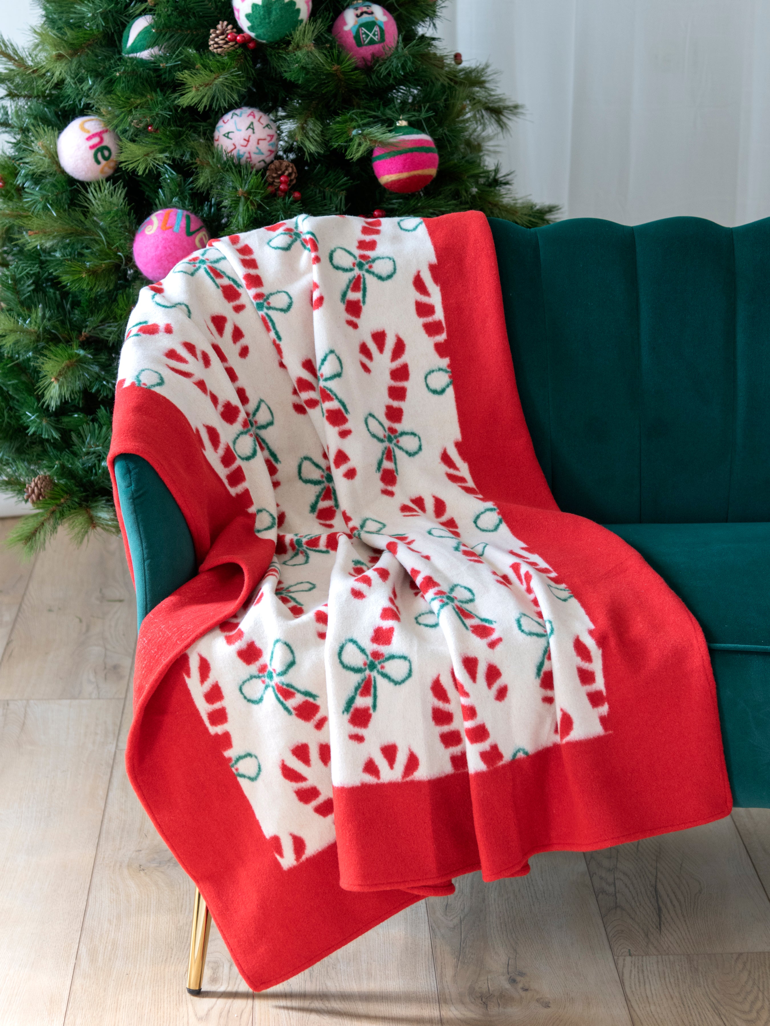 Shiraleah Candy Cane Throw, Multi - FINAL SALE ONLY