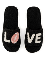 Shiraleah "Love" Game Day Slippers, Black BLACK / S/M