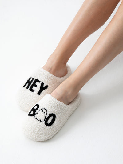 Shiraleah "Hey Boo" Slippers, Ivory