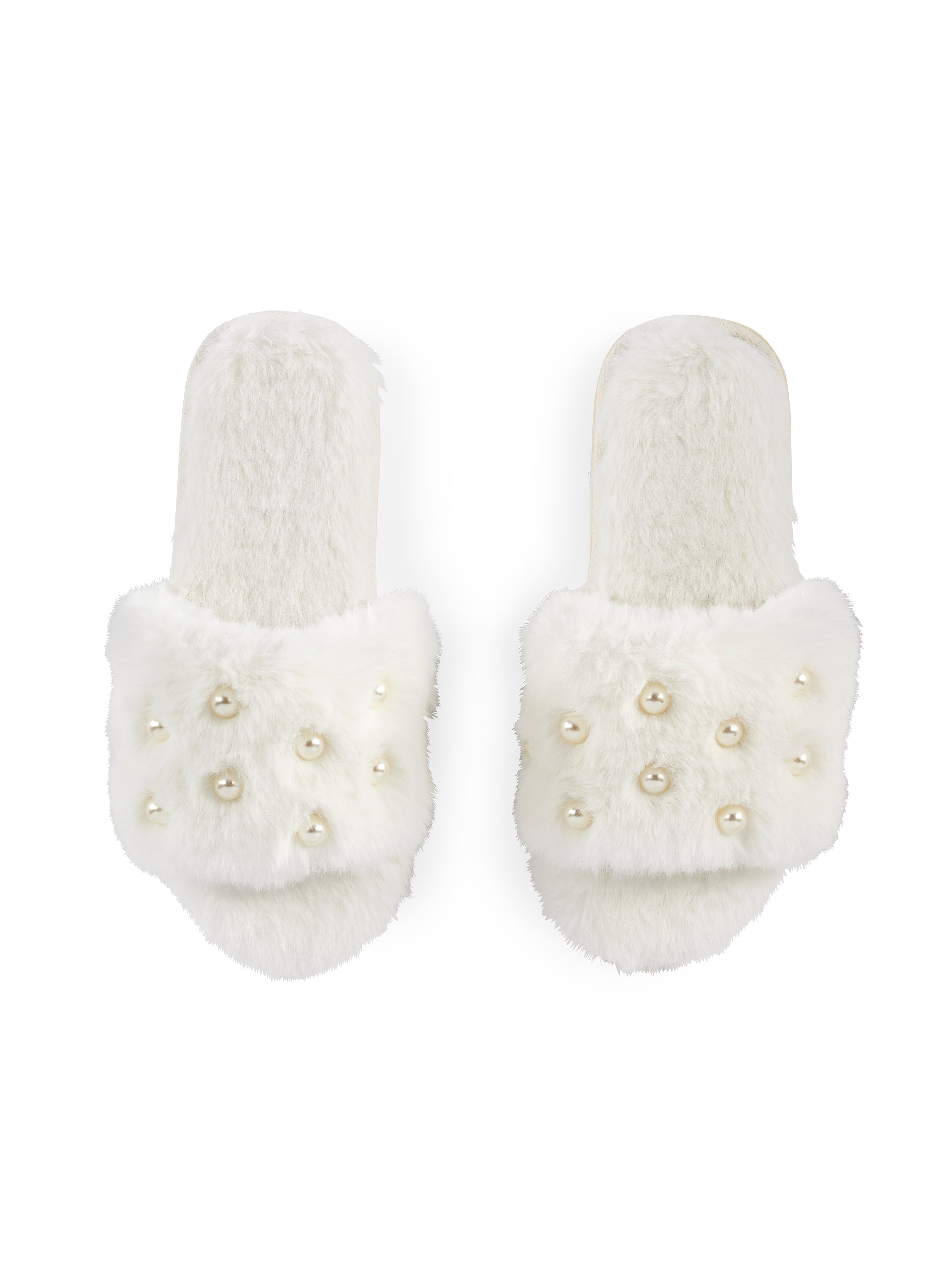 Shiraleah Pearl Slippers, Ivory