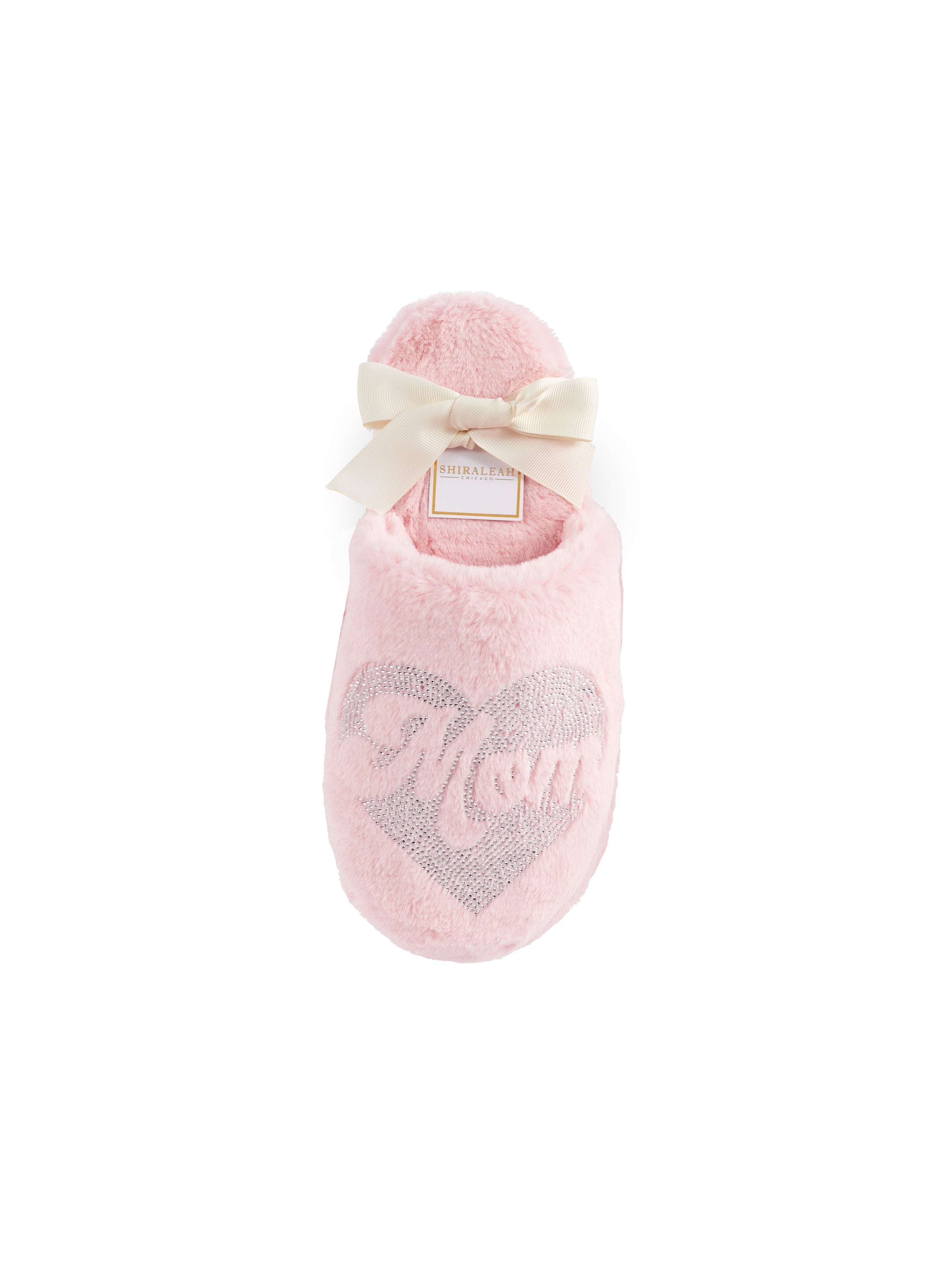 Shiraleah "Mom" Heart Slippers, Blush