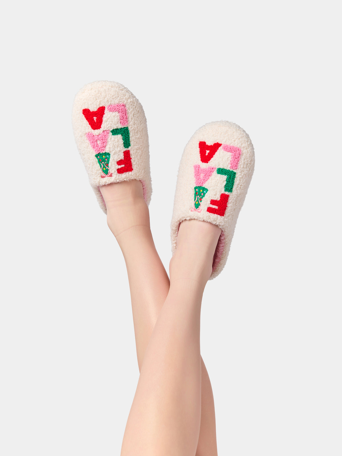 Shiraleah "Fa La La" Slippers IVORY / S/M