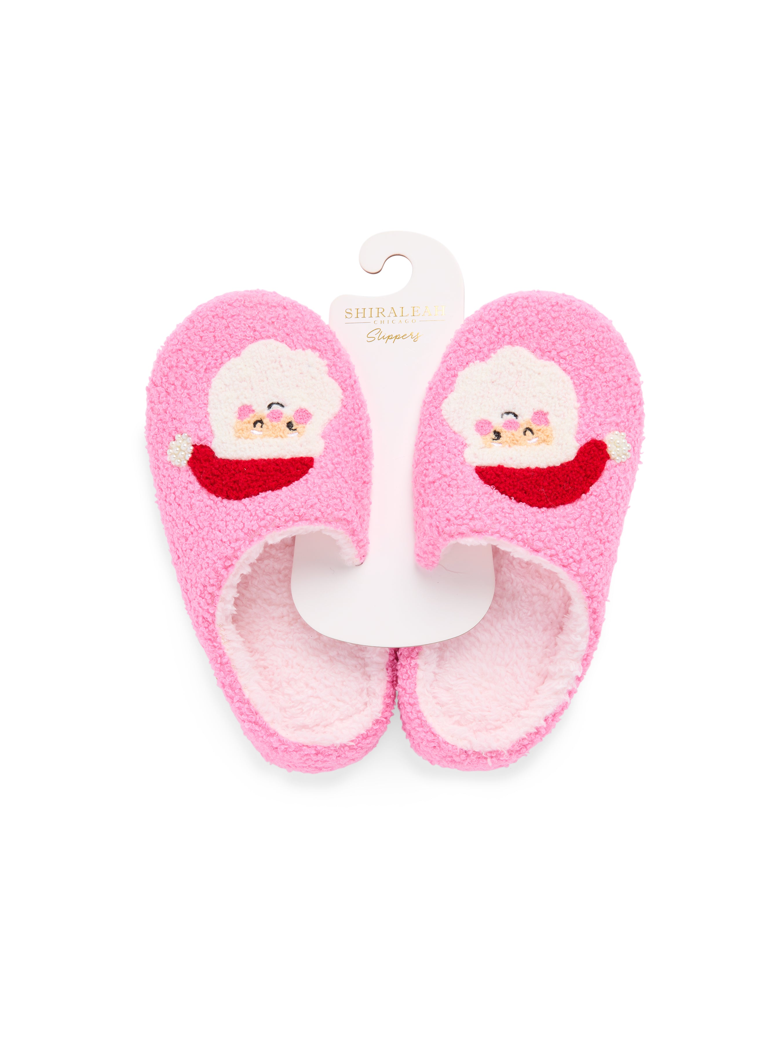 Shiraleah Jolly Santa Slippers PINK / S/M