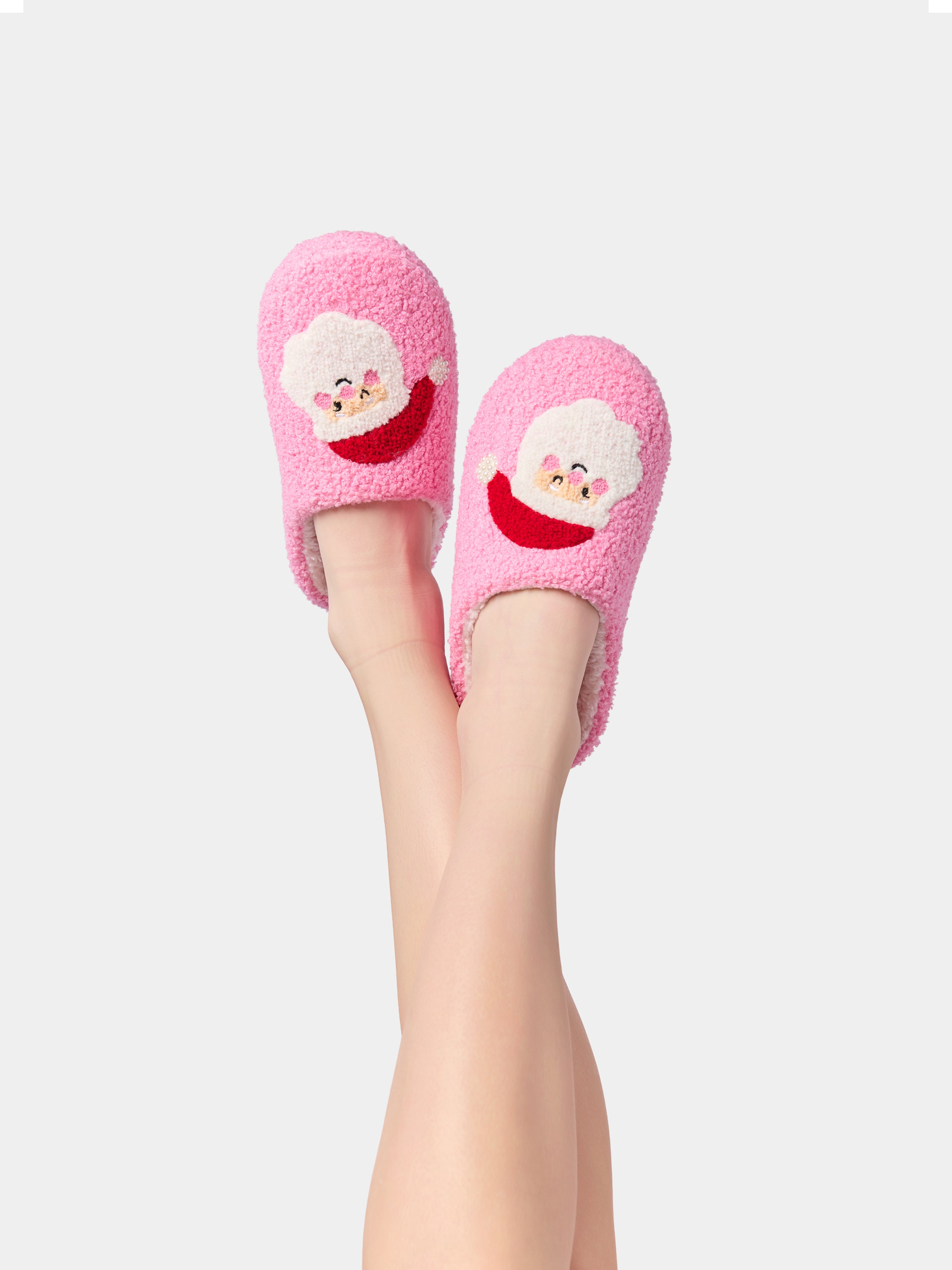 Shiraleah Jolly Santa Slippers PINK / S/M
