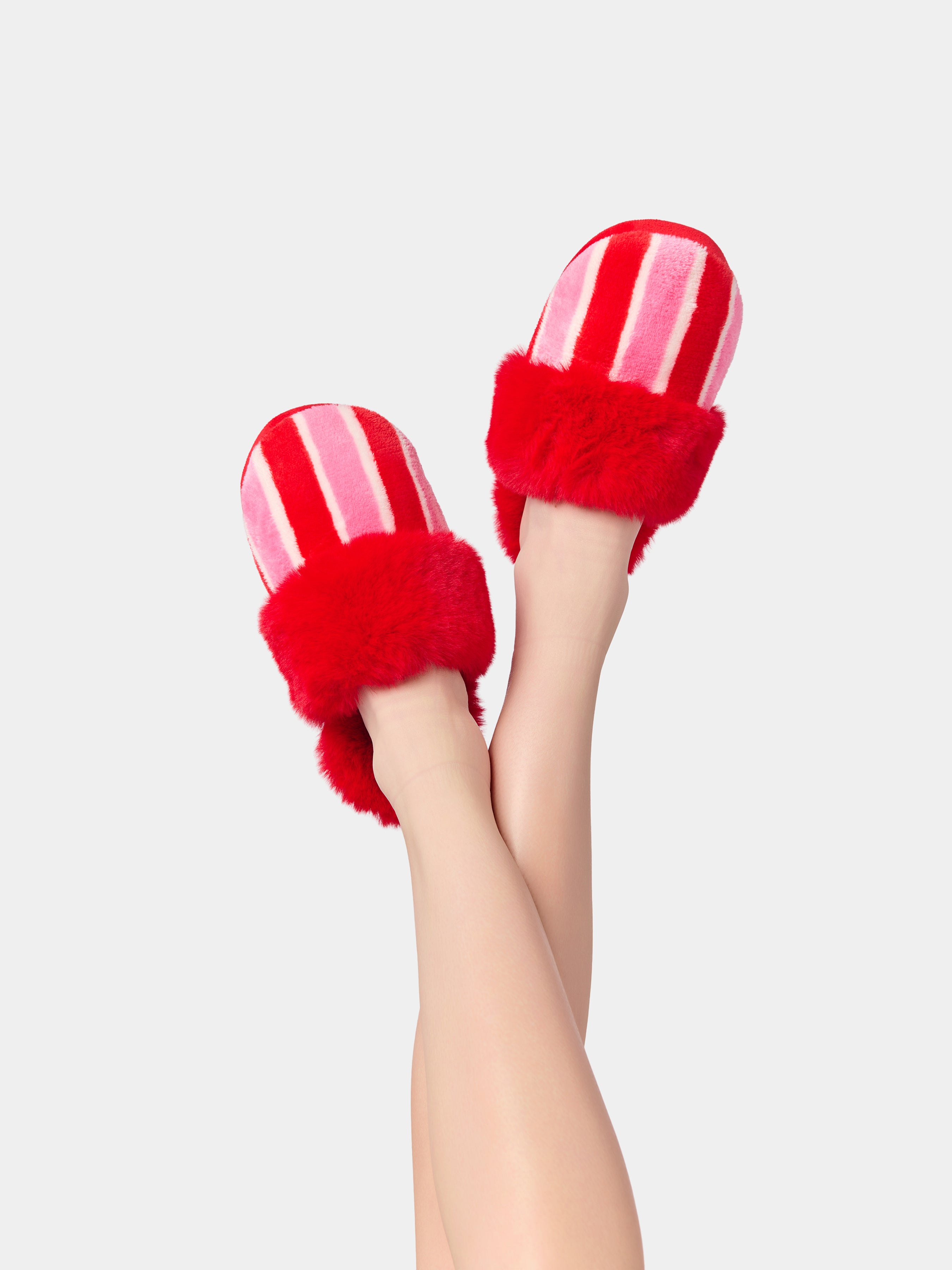 Shiraleah Holly Stripe Slippers RED / S/M