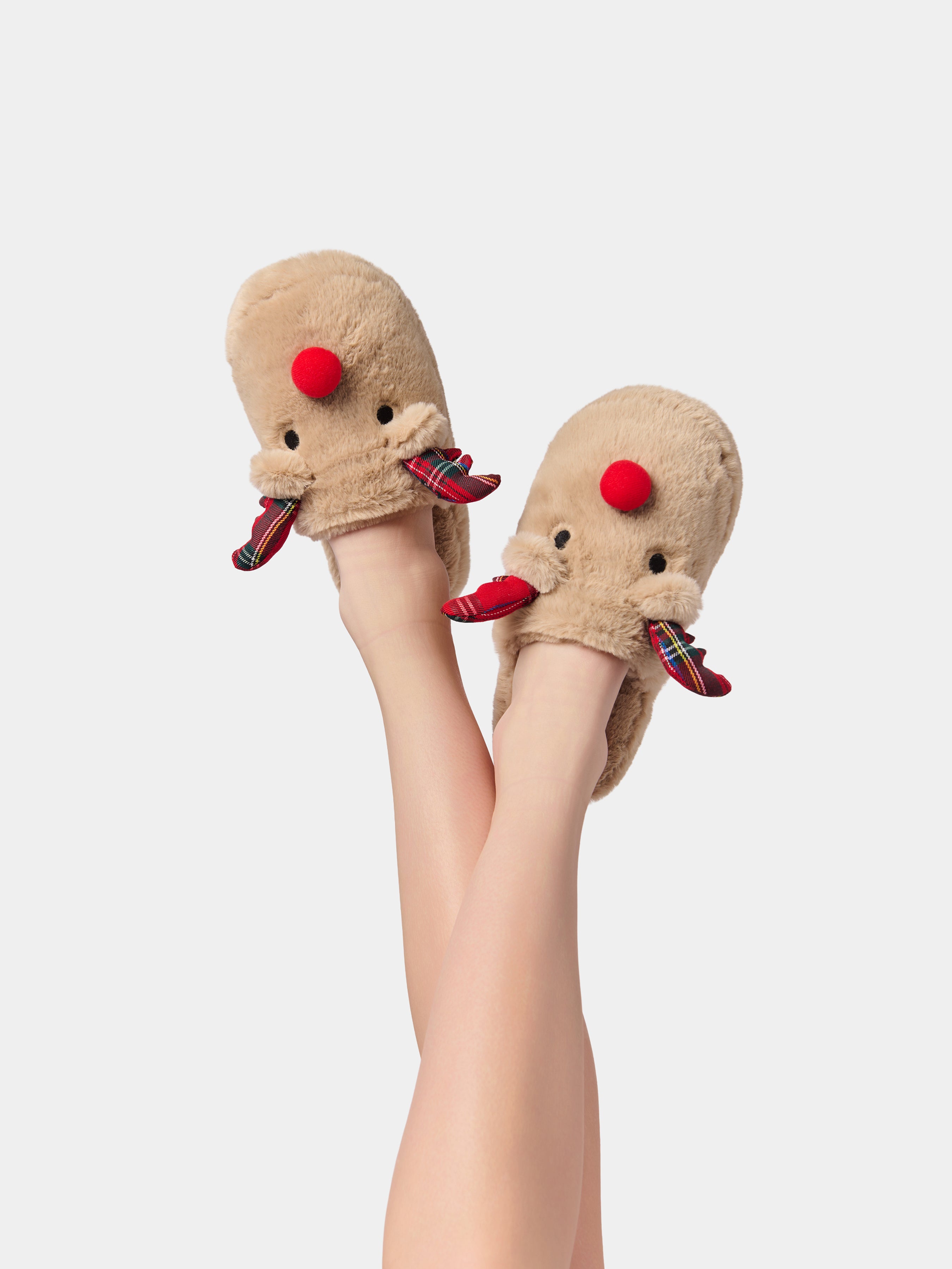 Shiraleah Reindeer Slippers BROWN / S/M