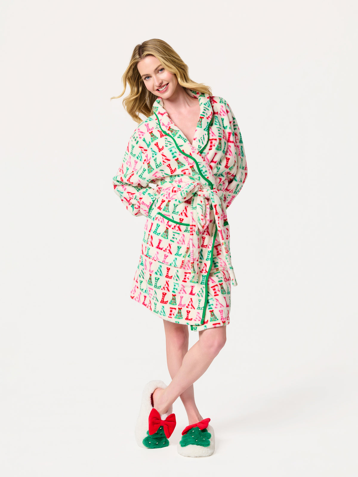 Shiraleah Christmas Tree Slippers WHITE / S/M