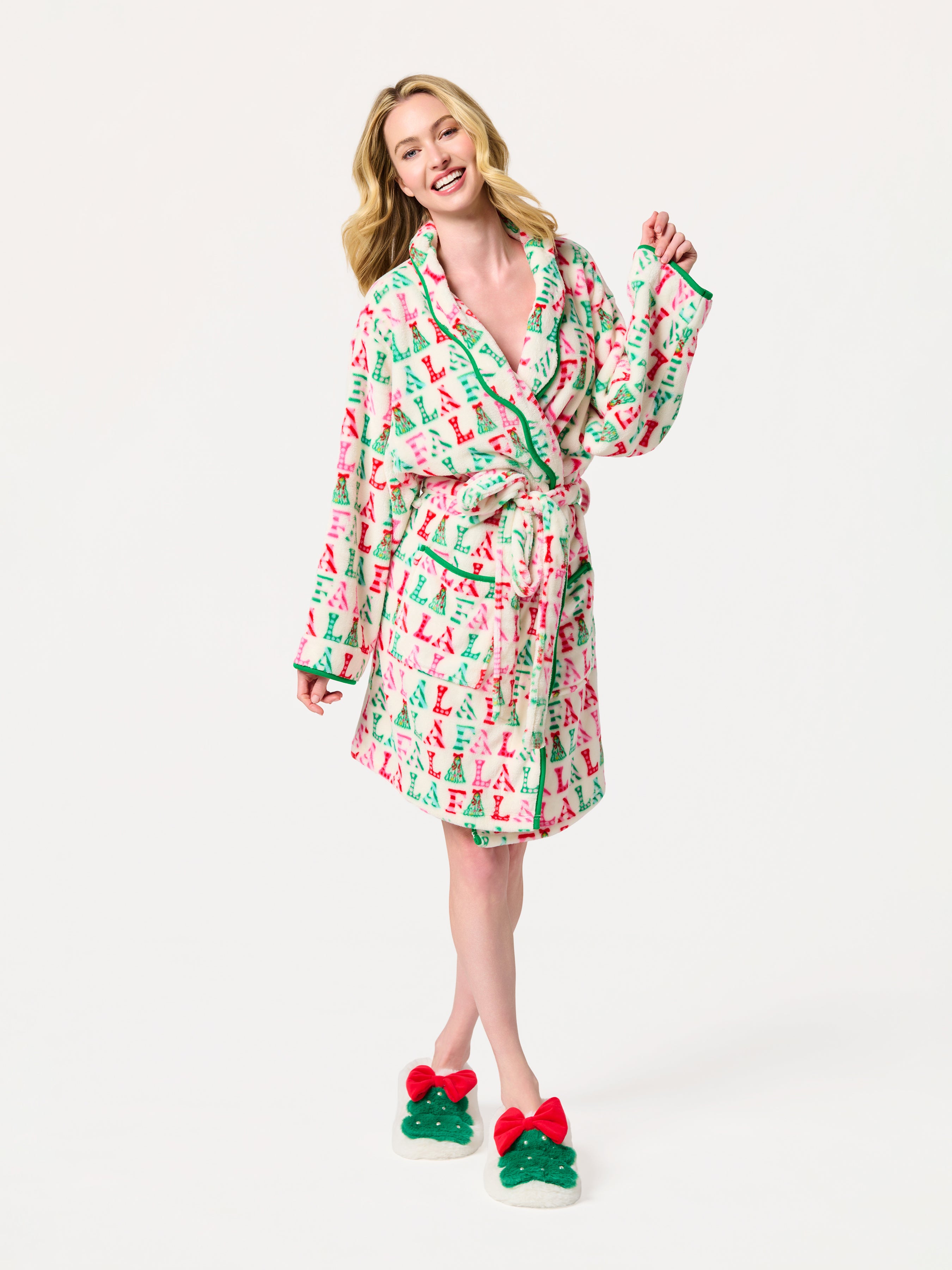 Shiraleah Christmas Tree Slippers WHITE / S/M