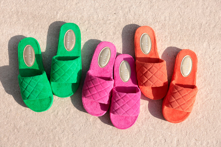 Shiraleah Sol Terry Pool Slides, Orange - FINAL SALE ONLY