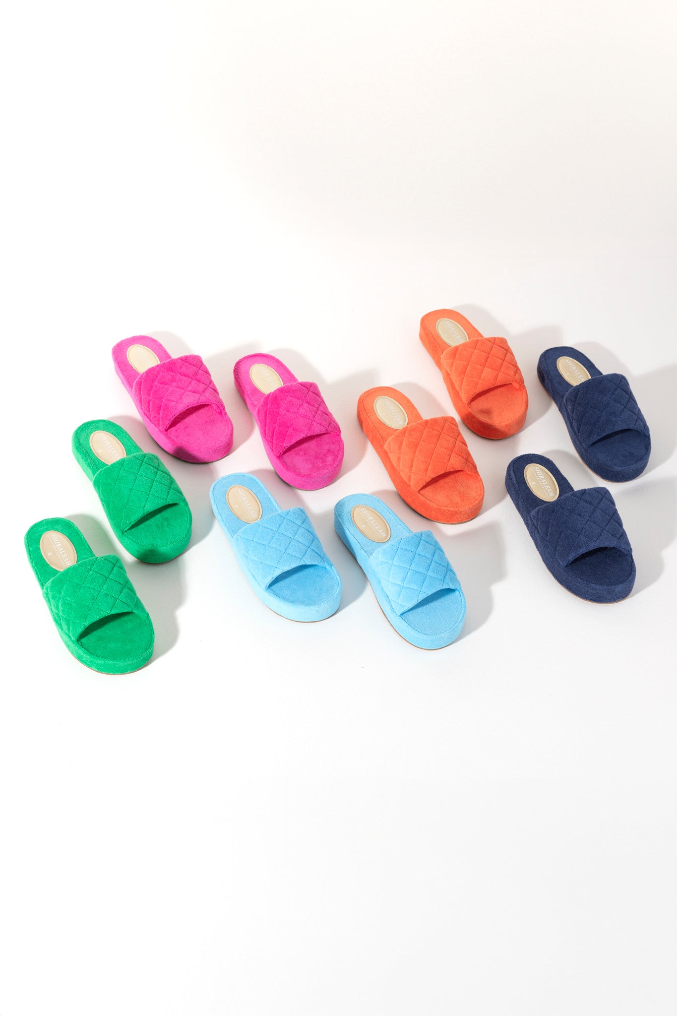 Shiraleah Sol Terry Pool Slides, Green - FINAL SALE ONLY