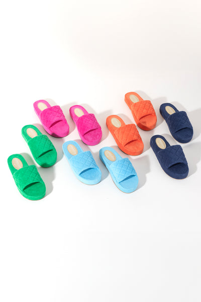 Shiraleah Sol Terry Pool Slides, Navy