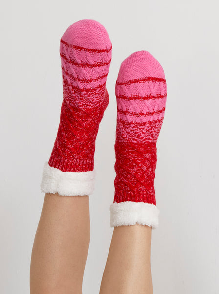 Shiraleah Jovie Slipper Socks, Red