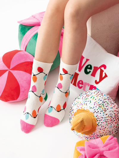 Shiraleah Anya String Lights Socks, Ivory