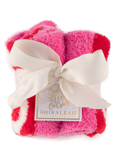 Shiraleah "Ho Ho Ho" Socks, Pink