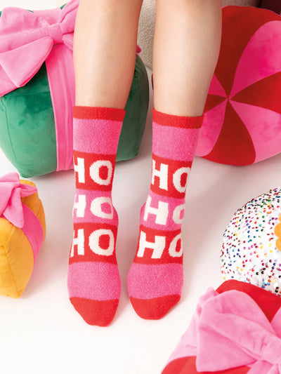 Shiraleah "Ho Ho Ho" Socks, Pink