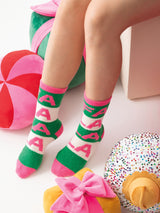 Shiraleah "Fa La La La" Socks, Multi