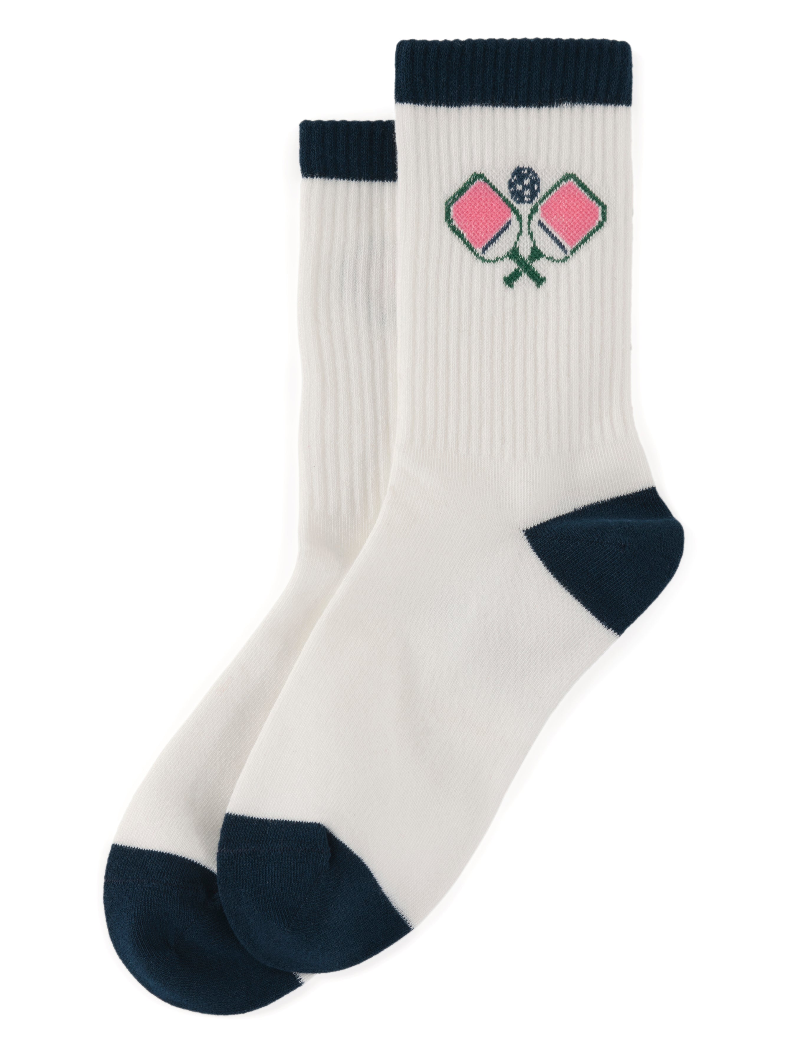 Shiraleah Pickleball Paddles Sport Socks, White