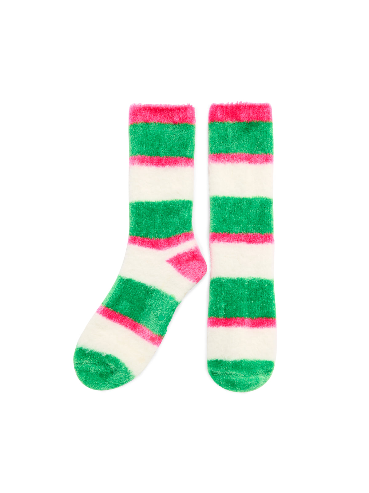 Shiraleah Fuzzy Stripe Socks GREEN / OS