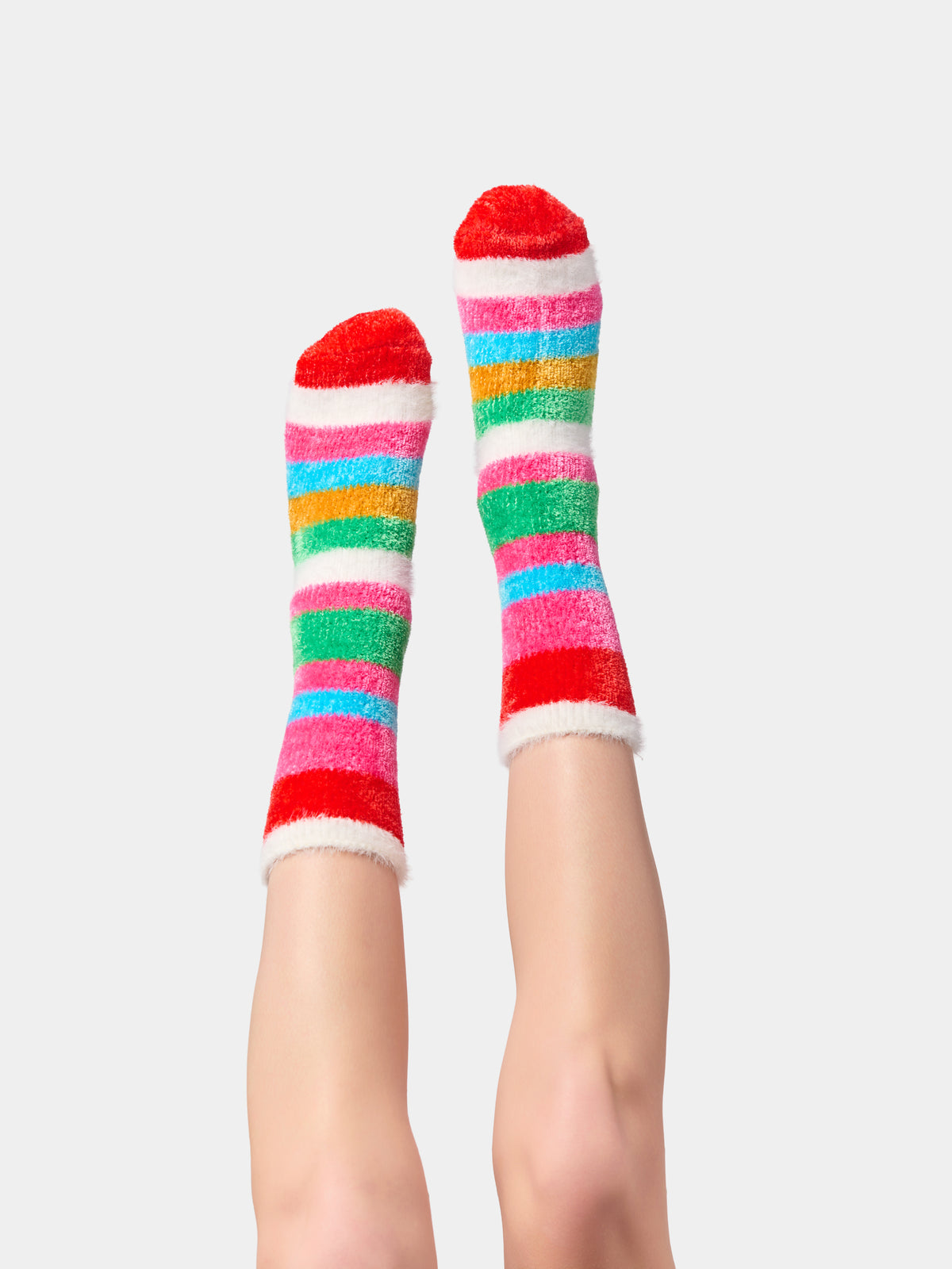 Shiraleah Fuzzy Stripe Socks MULTI / OS