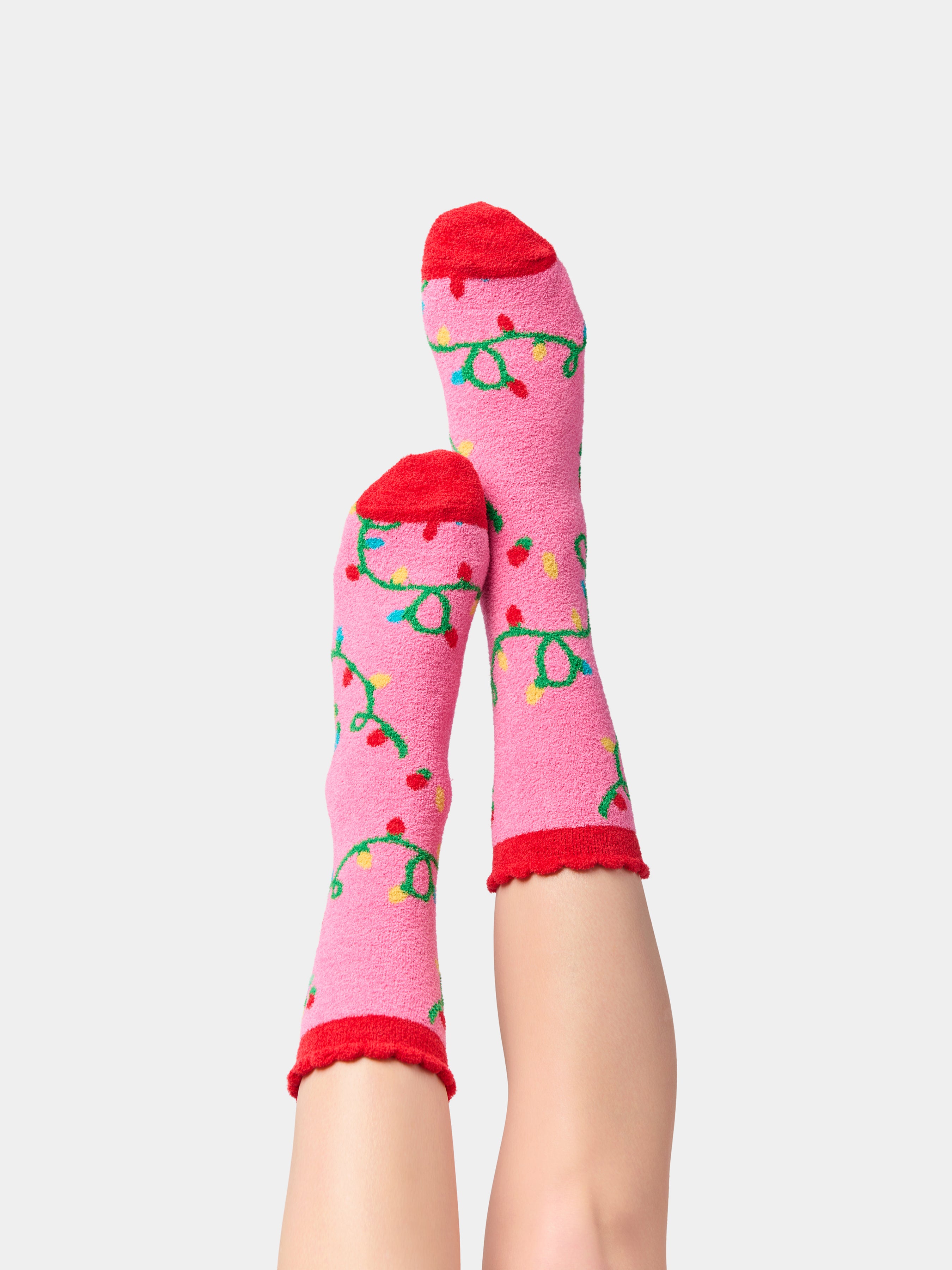 Shiraleah String Lights Socks, Pink