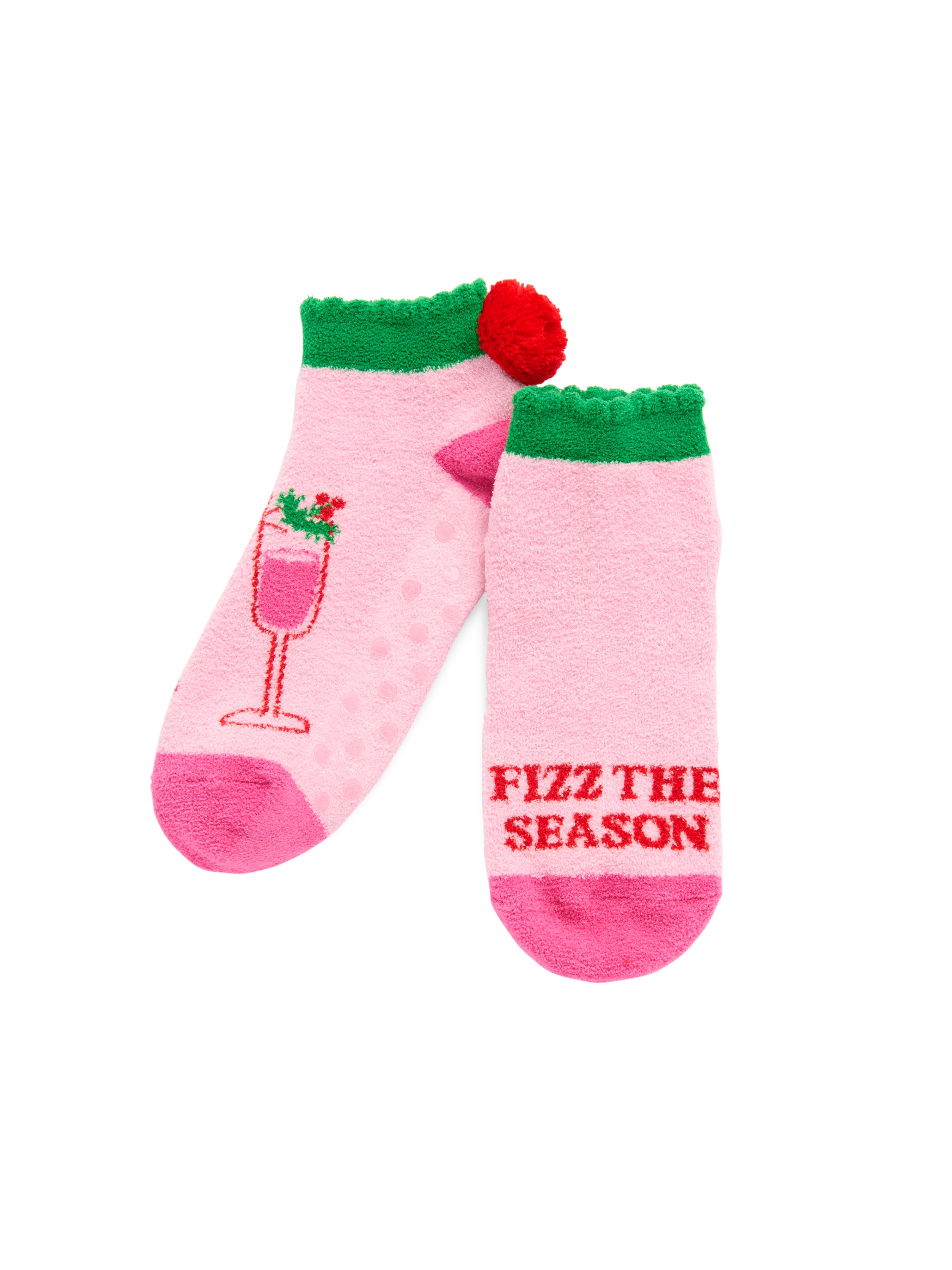 Shiraleah "Fizz The Season" Home Socks, Pink