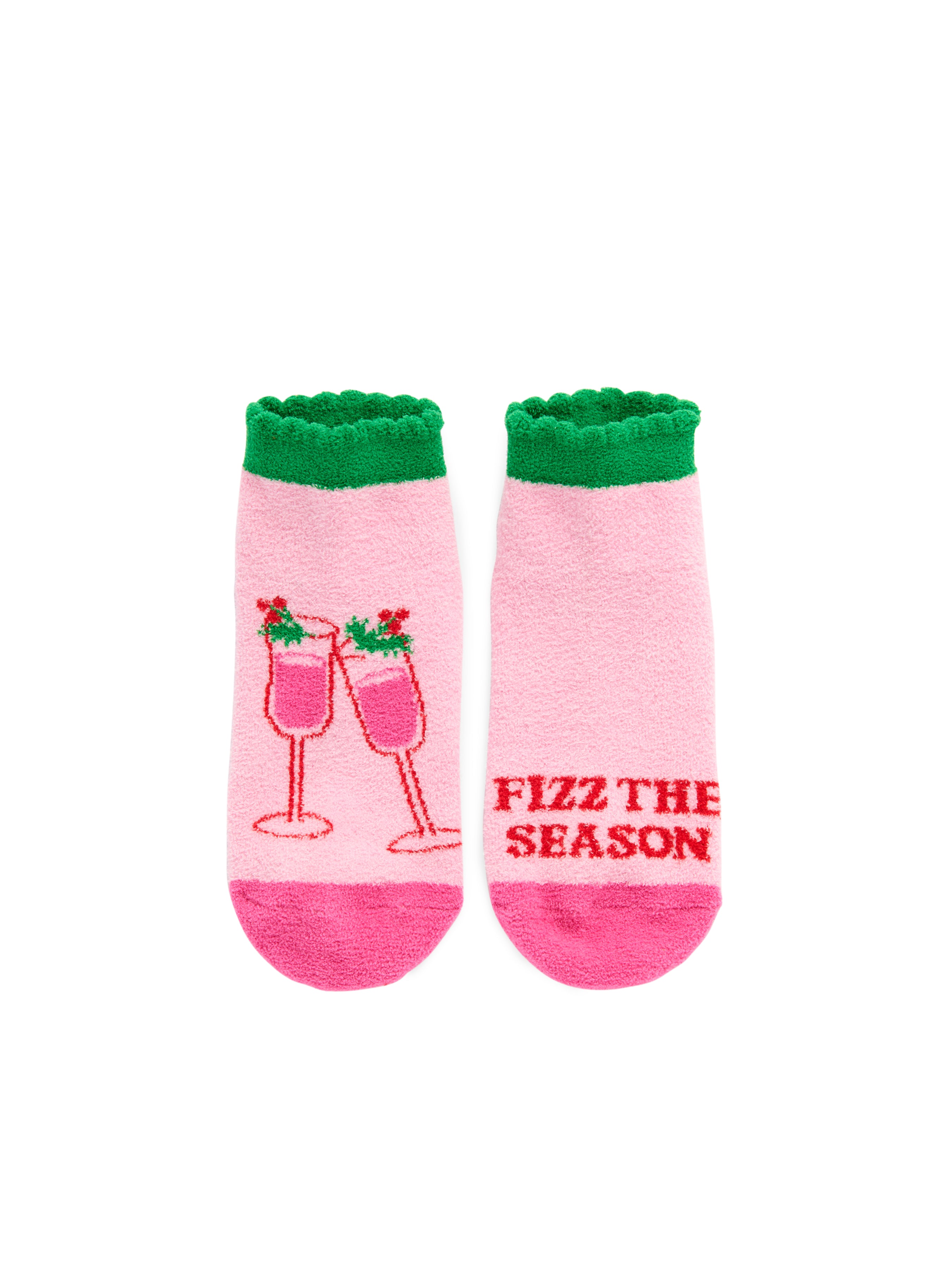 Shiraleah "Fizz The Season" Home Socks, Pink