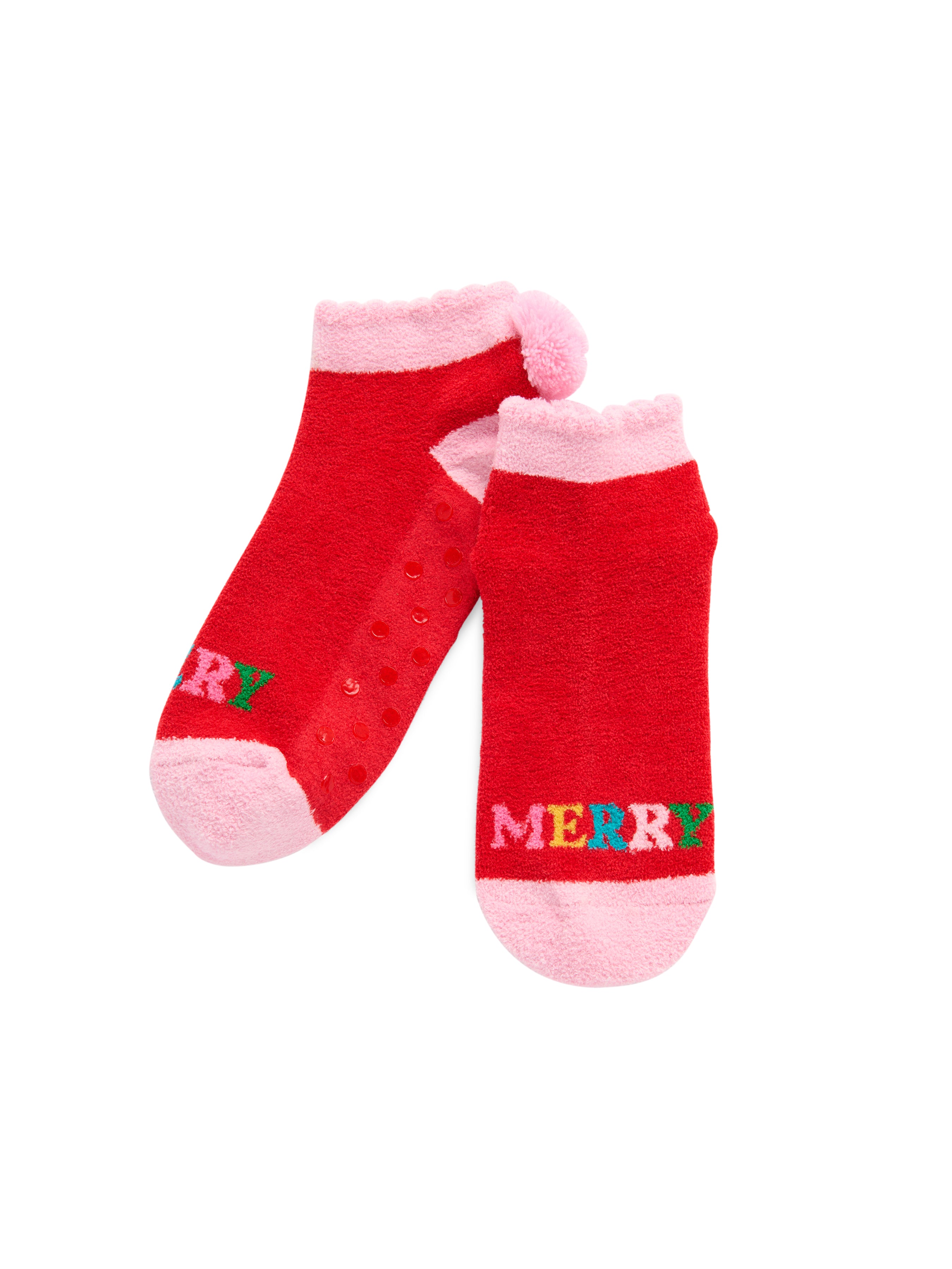Shiraleah "Very Merry" Home Socks, Red