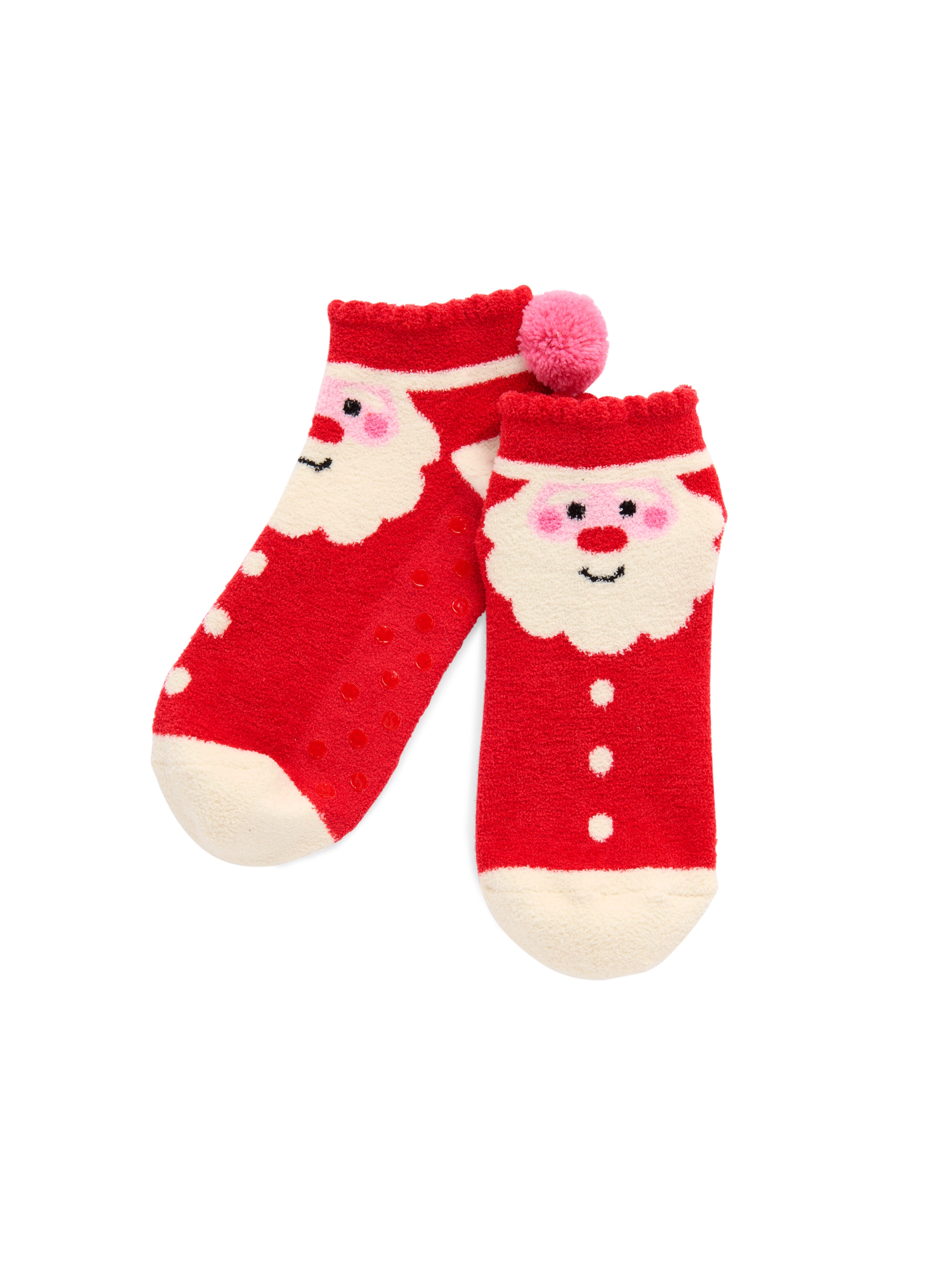 Shiraleah Santa Home Socks, Red