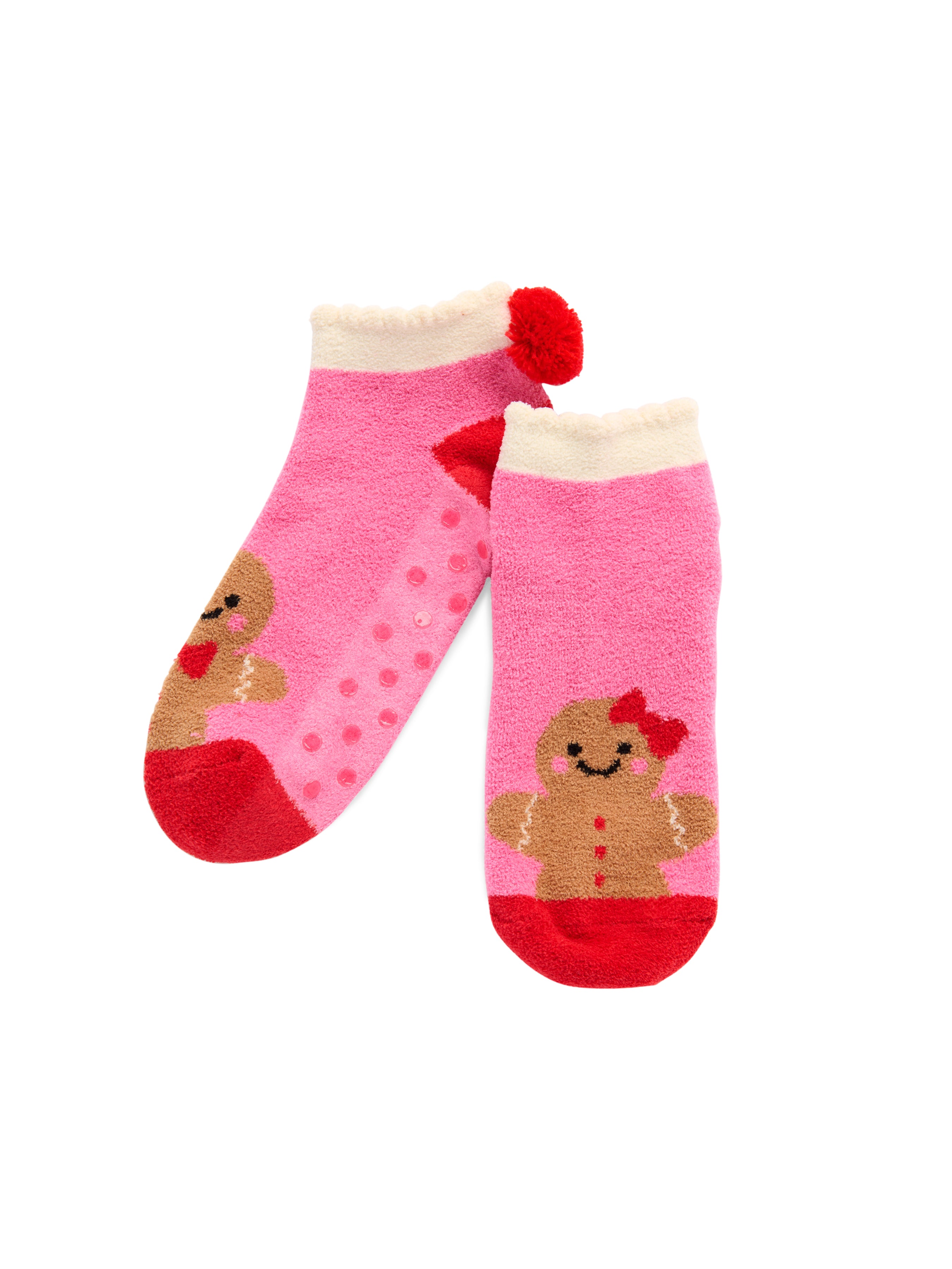 Shiraleah Gingerbread Home Socks, Pink