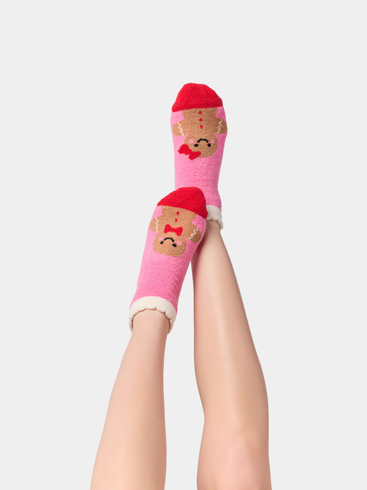 Shiraleah Gingerbread Home Socks, Pink