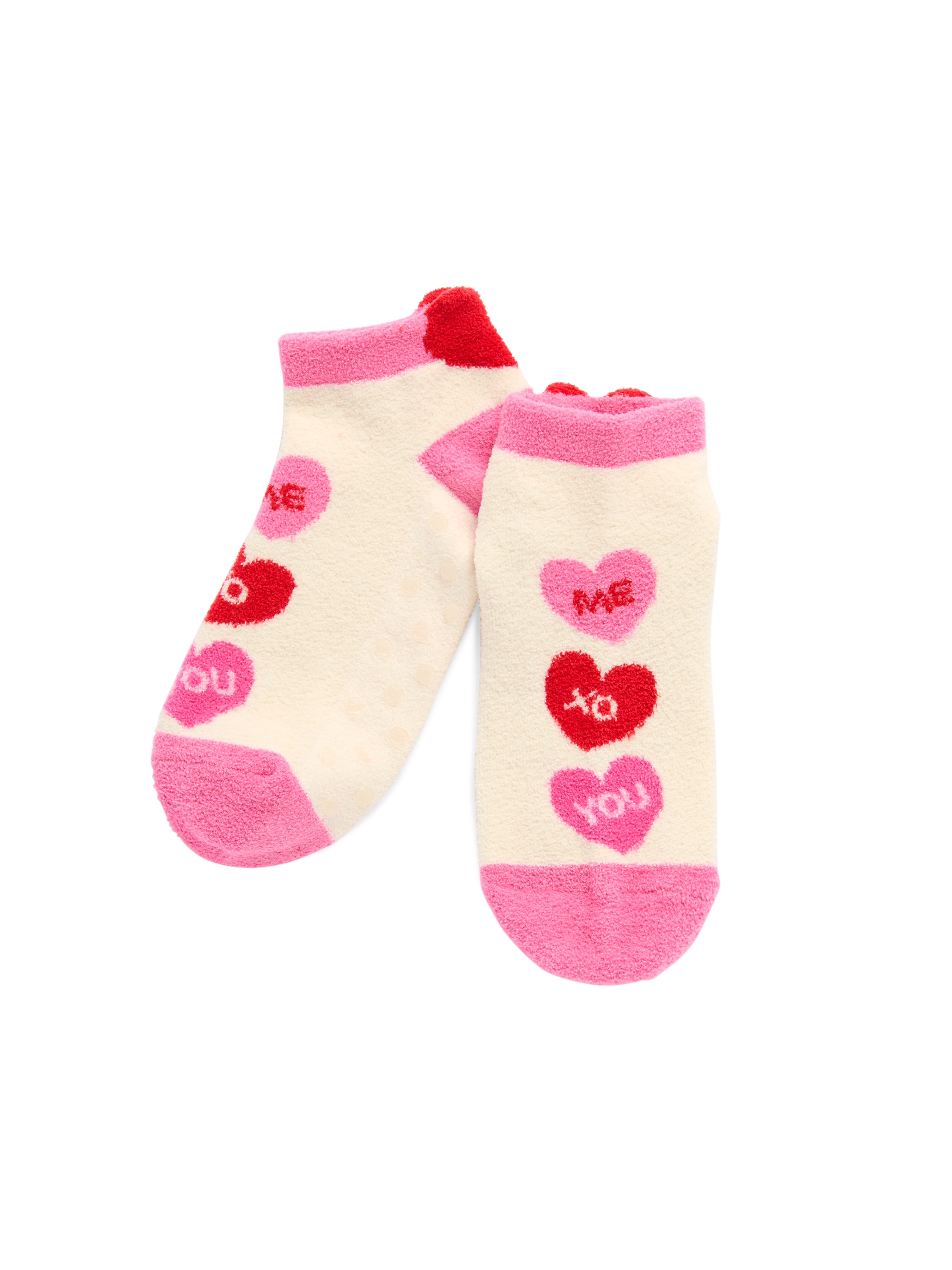 Shiraleah Candy Hearts Home Socks, Ivory