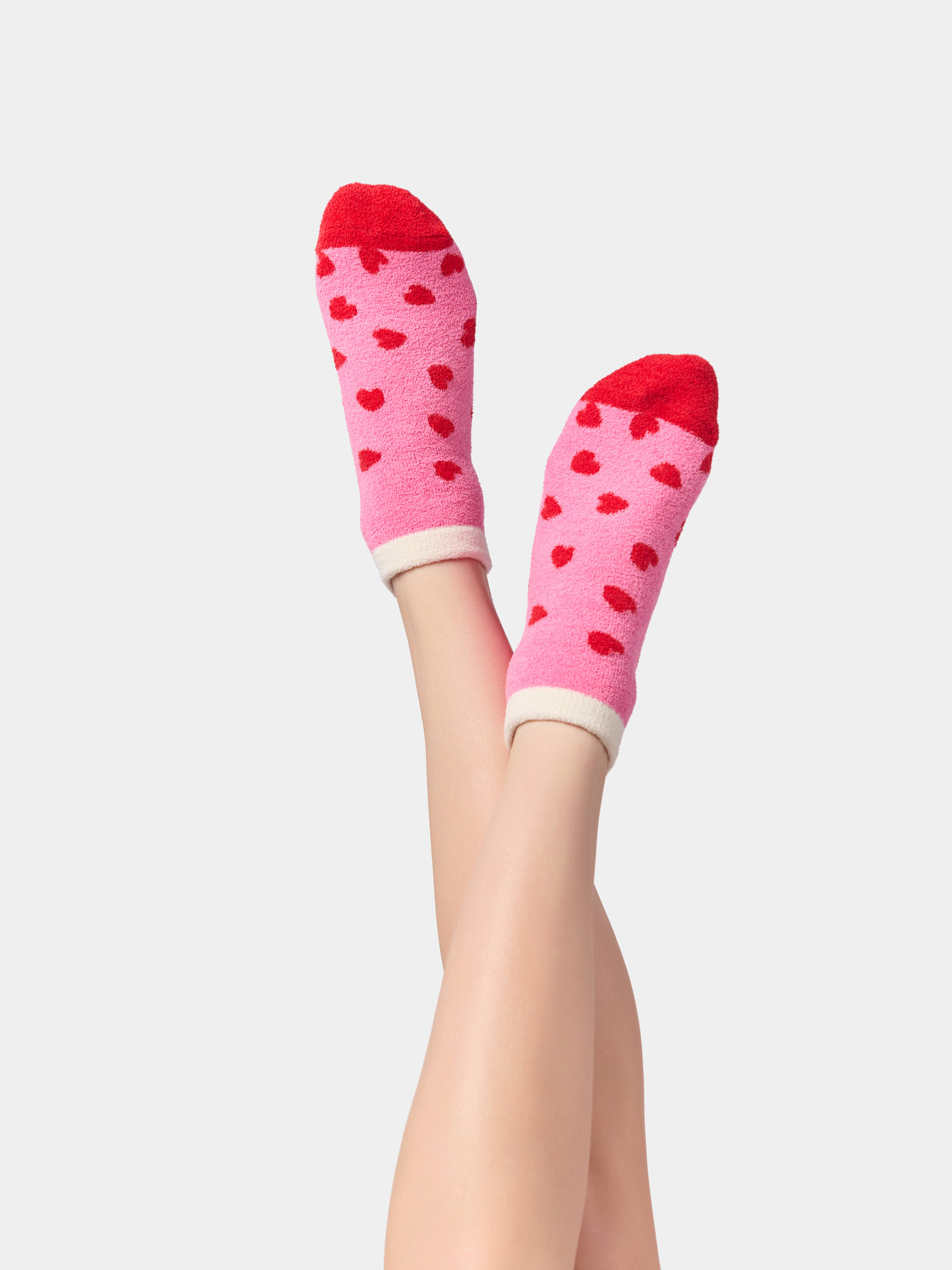 Shiraleah Mini Hearts Home Socks, Pink