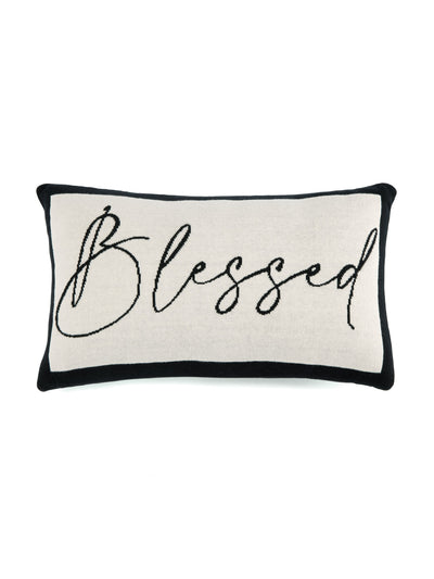 Shiraleah "Blessed" Decorative Pillow, Black