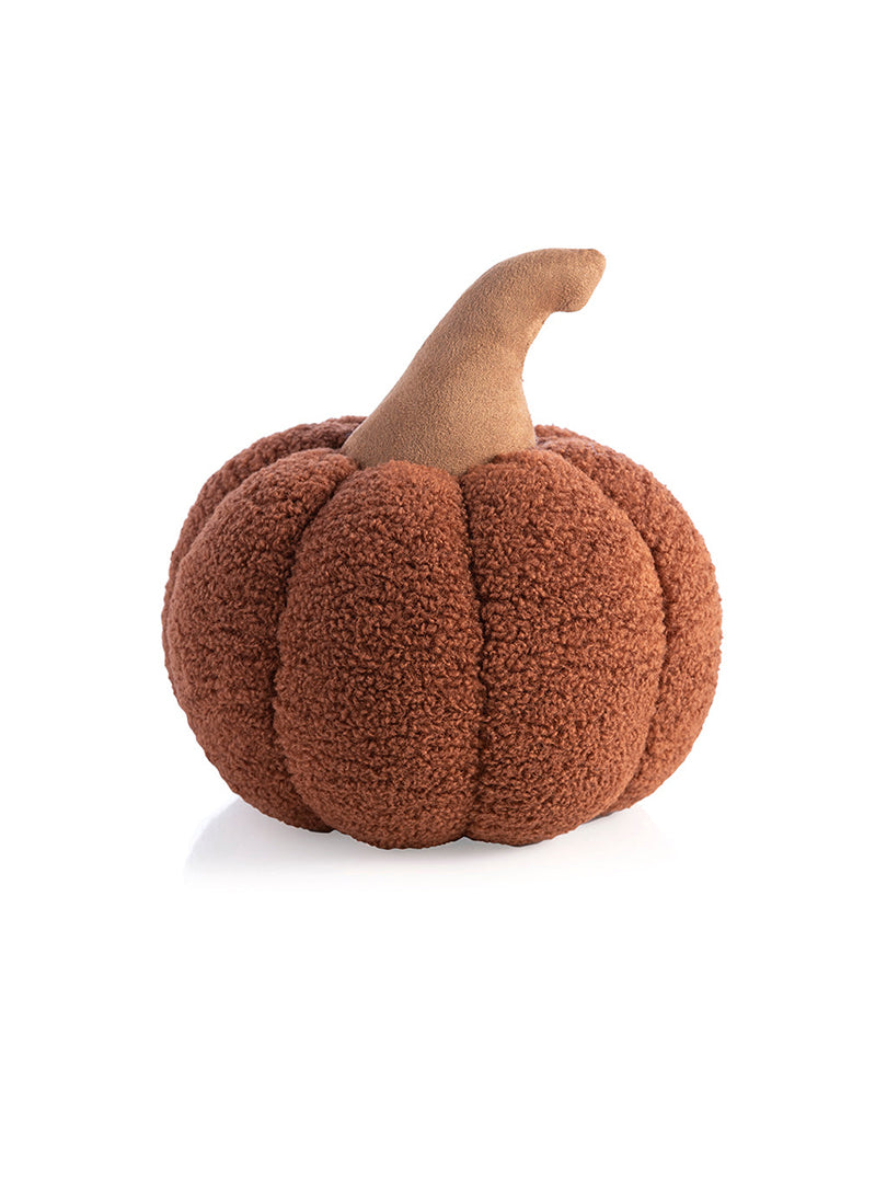 Shiraleah Medium Sherpa Pumpkin Pillow, Rust - FINAL SALE ONLY