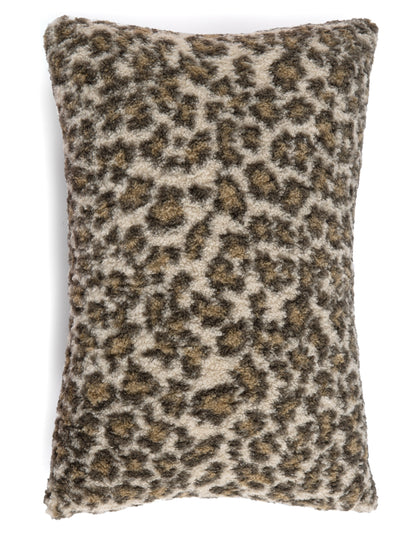 Shiraleah Avignon Sherpa Leopard Print Rectangle Pillow, Brown - FINAL SALE ONLY