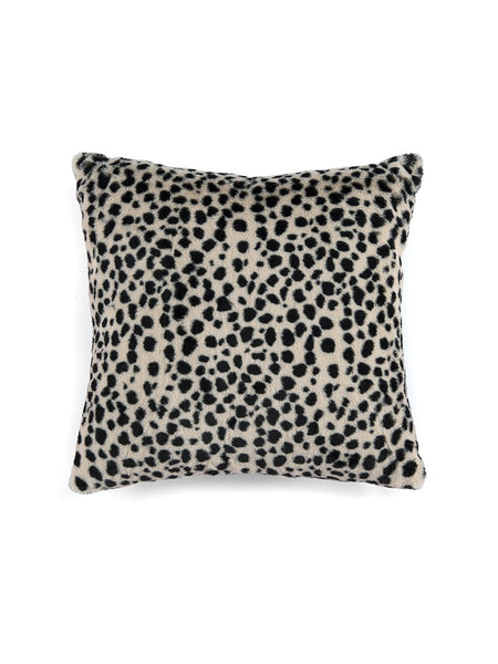 Shiraleah Astin Leopard Faux Fur Square Pillow, Black - FINAL SALE ONLY