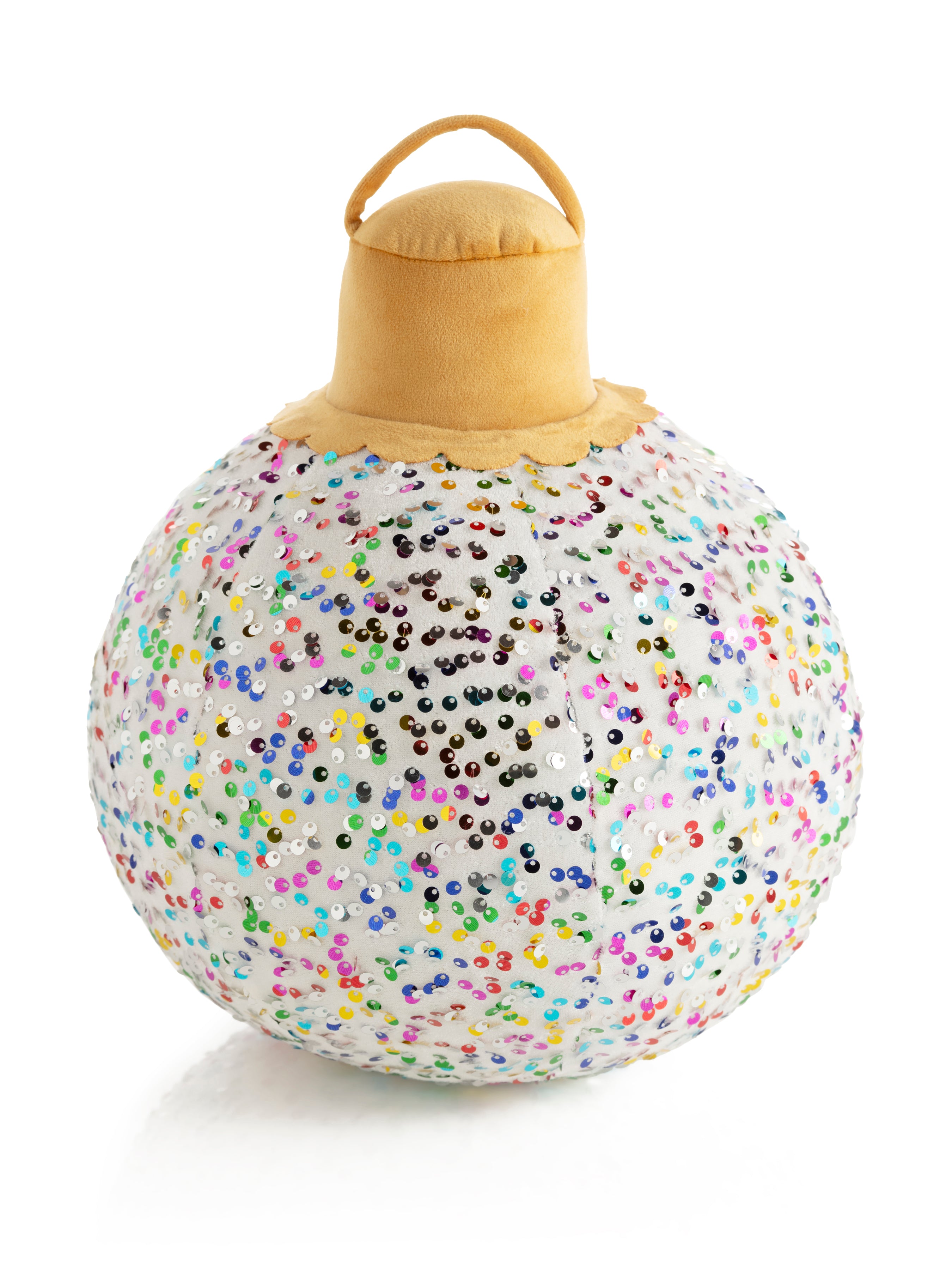 Shiraleah Merry Bauble Sequin Medium Pillow, White