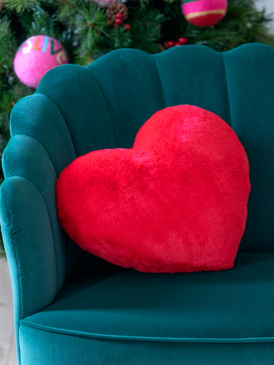 Shiraleah Jovi Heart Pillow, Red