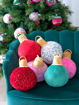 Shiraleah Assorted Set of 6 Merry Bauble Small Pillows, Multi