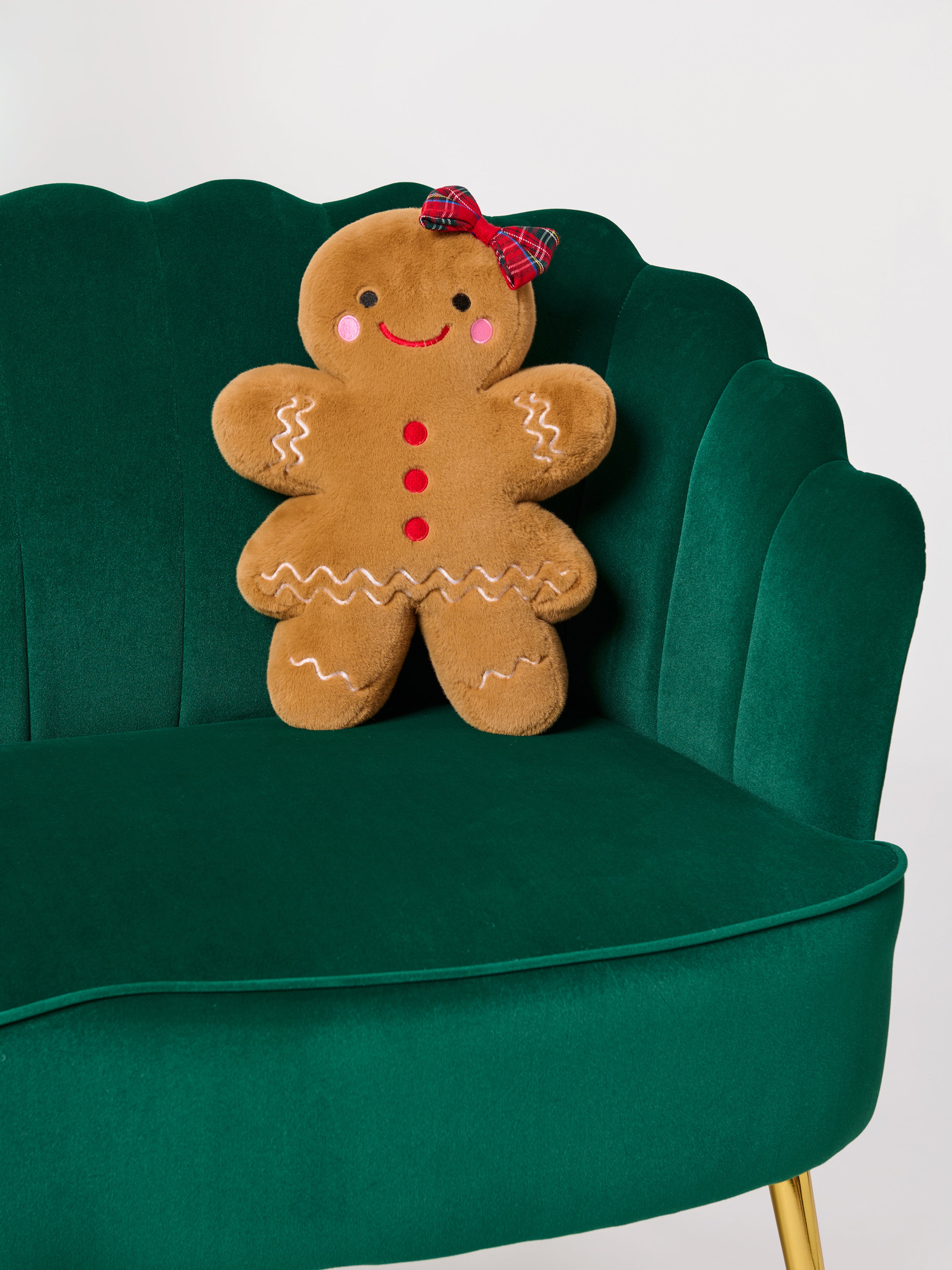 Shiraleah Gingerbread Girl Pillow, Tan