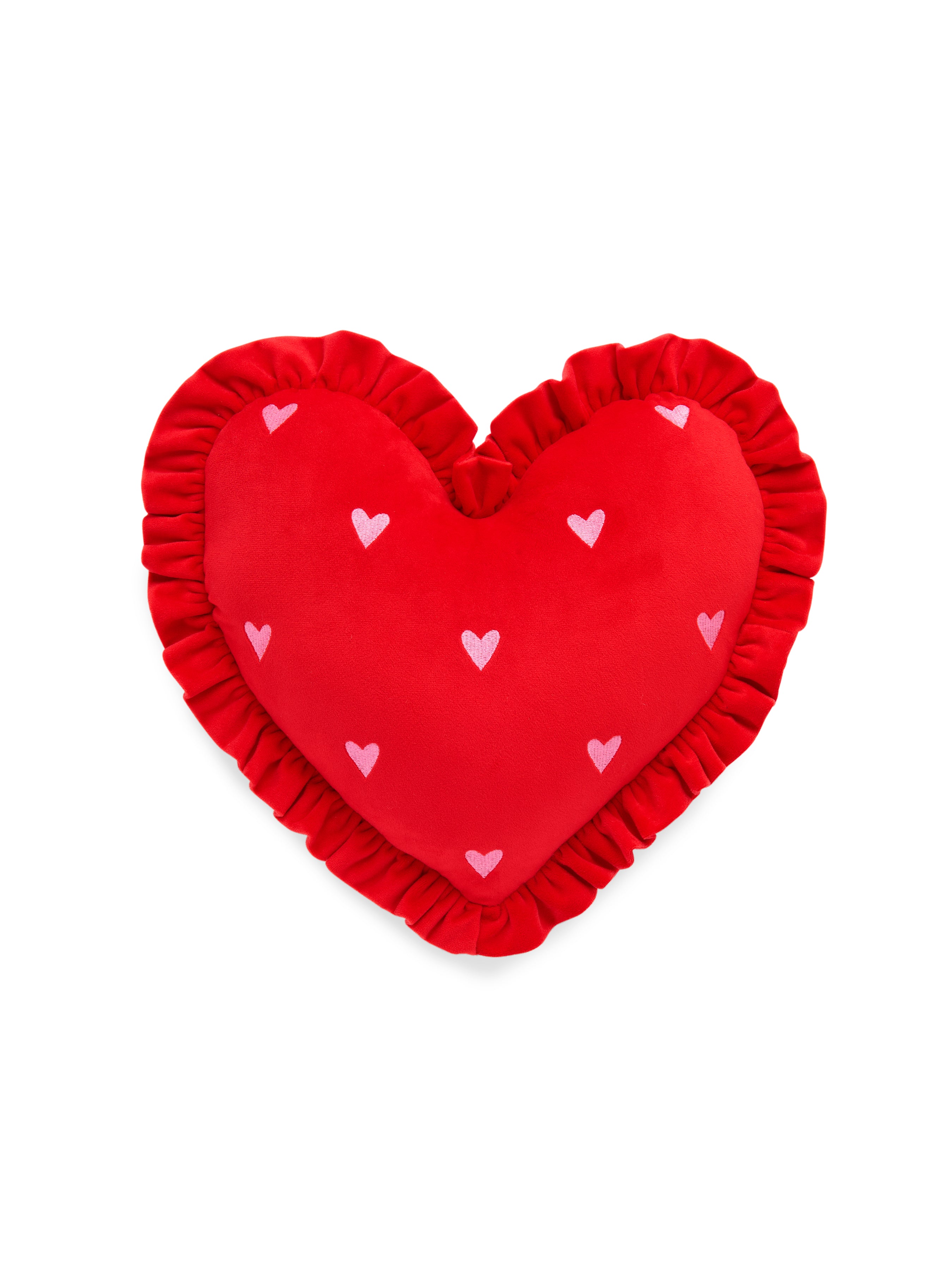 Shiraleah Ruffle Heart Pillow, Red
